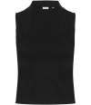 SK170 SF Clothing Ladies High Neck Crop Vest Black colour image